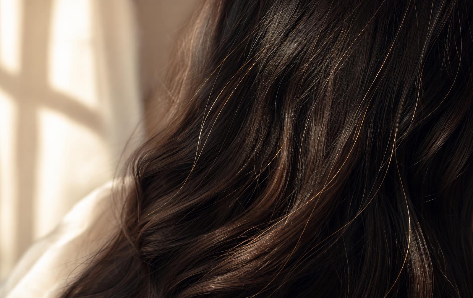 GOLDEN SAND LUMILOX strands woven through real hair